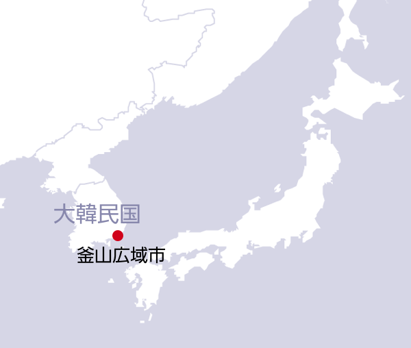 地図：釜山広域市の位置
