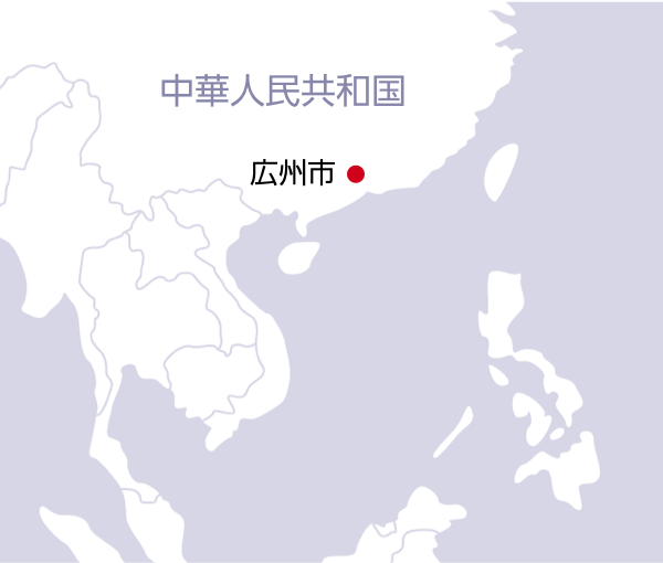 地図：広州市の位置