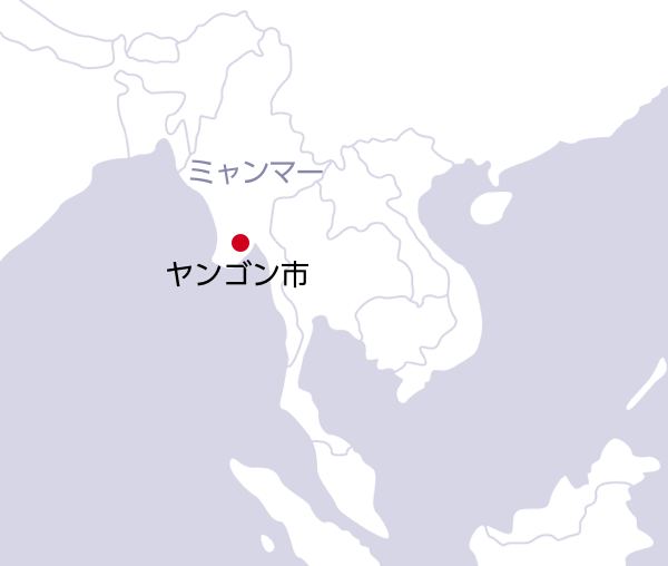 地図：ヤンゴン市の位置